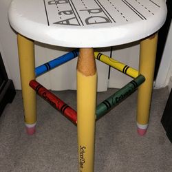 Teacher Pencil Stool Hand Painted 