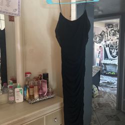Black Dress Long Scrunched 