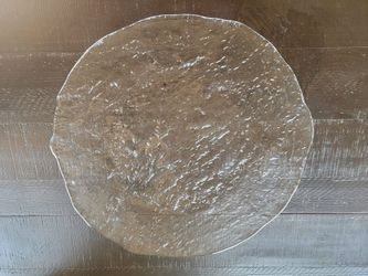 Crate & Barrel Orion Textured Glass Platter Serving Tray