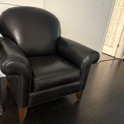 Luxurious Black Leather Armchair (2) - Must Sell Fast!