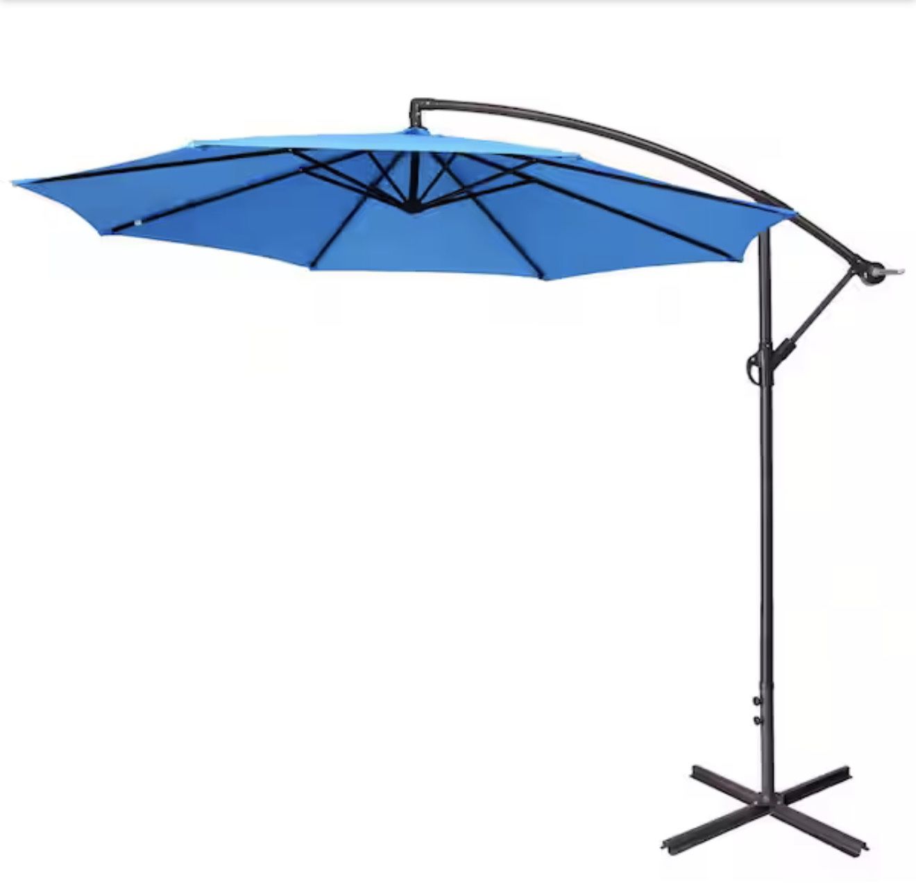 10 ft. Aluminum Cantilever Outdoor Patio Umbrella In Blue