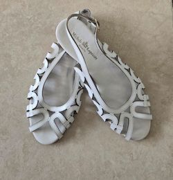 Michele Lopriore Milano white leather cutout slingback sandals EUR 39/US 8.5