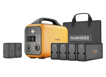 Runhood Solar Generator Rallye 600 Pro, 1296Wh Portable Power Station Hot Swappable Energy Bar Backup Batteries(4*EB324), 110V/600W AC Outlet for Outd