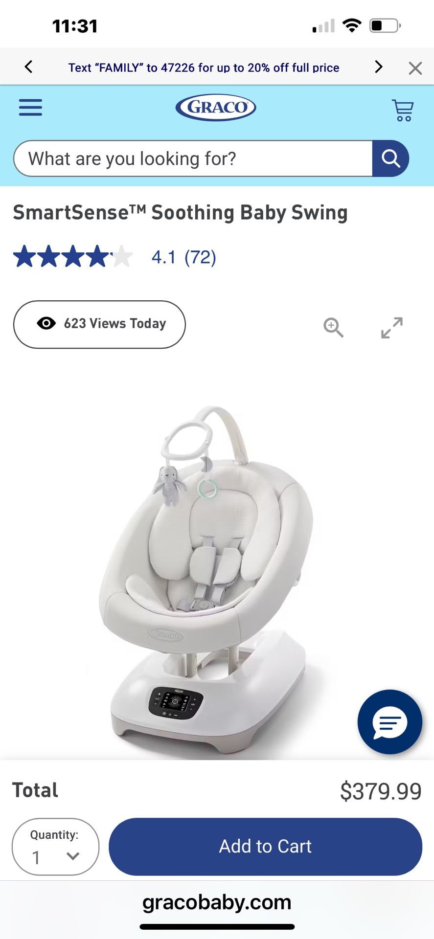 Graco Smart Sense Swing