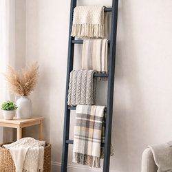 Handmade Rustic Blanket Ladder – 6ft Phantom Grey| Farmhouse Decor | Local