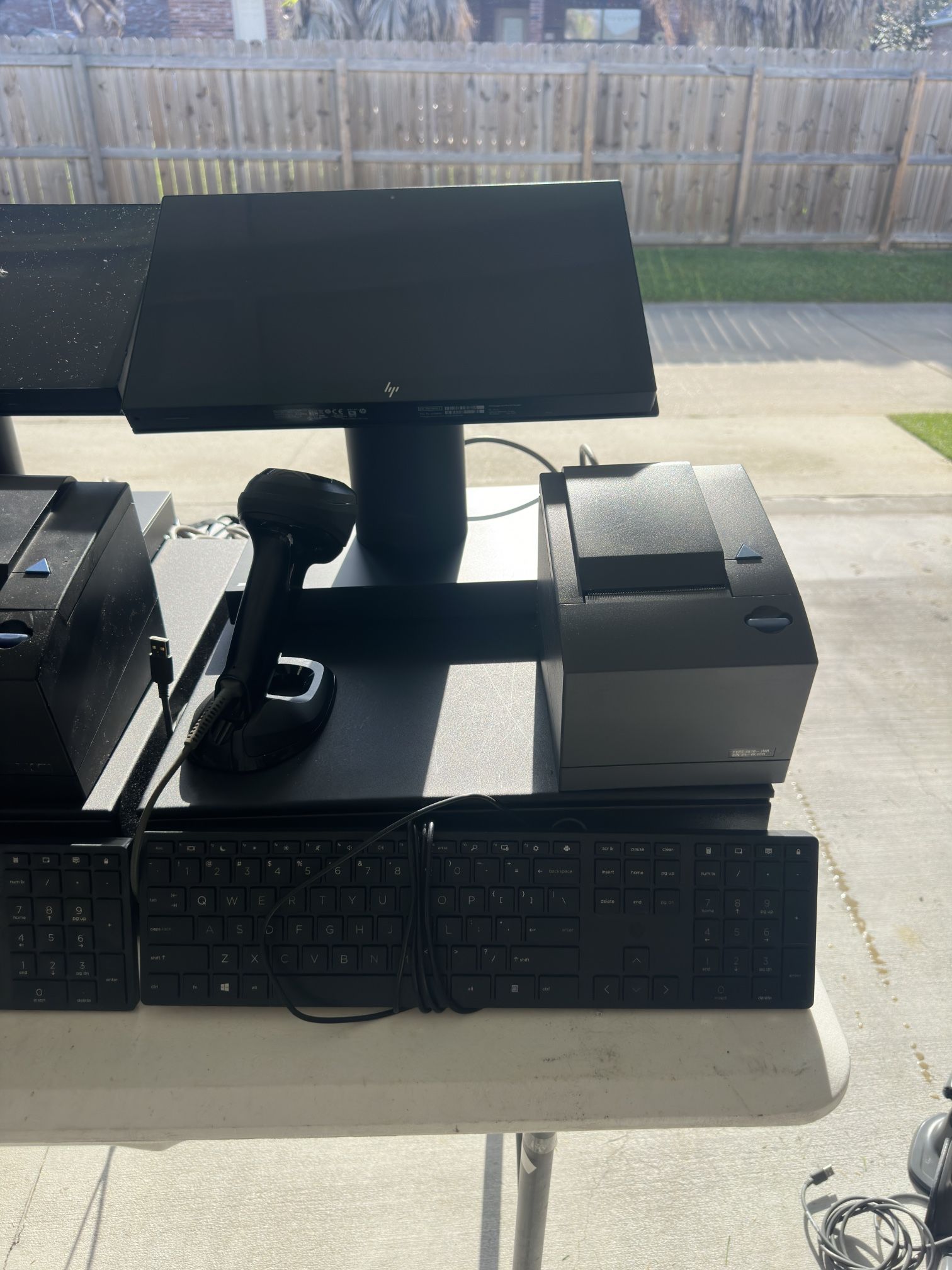 Windows 10 With Cash Drawer(3) , Barcode Scanner(7), Hp Touch Screen (3)Brother printer and Scanner), Acer Monitors (2)