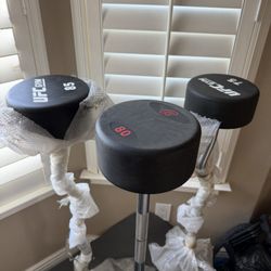 Fixed commercial urethane curl bars 85,80,75 weights 250lbs total