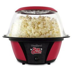 West Bend 82707 Stir Crazy Electric Hot Oil Popcorn Popper Large Lid 6-Quart Red