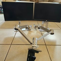 DUAL MONITOR TABLE STAND WITH MONITORS INCLUDED