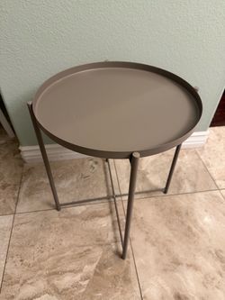 Round Metal Tray Side Table
