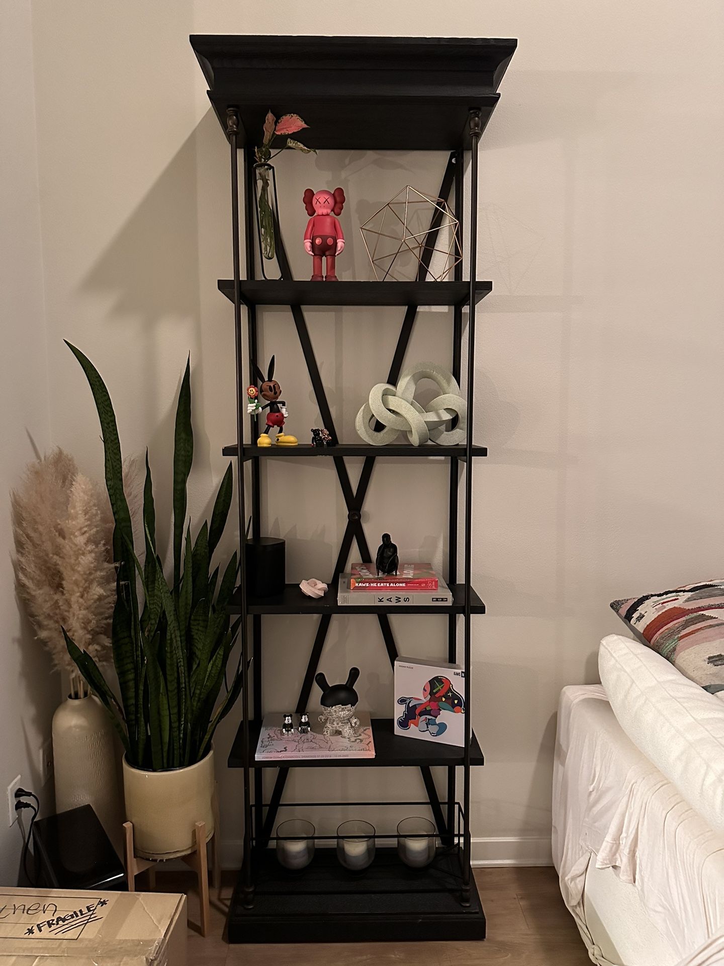 Restoration Hardware Wood/metal Open Shelf etagere