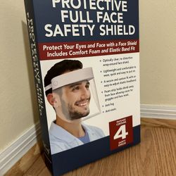 4pk Plastic Face Shield Mask. Eye, Face protection Anti-Fog 