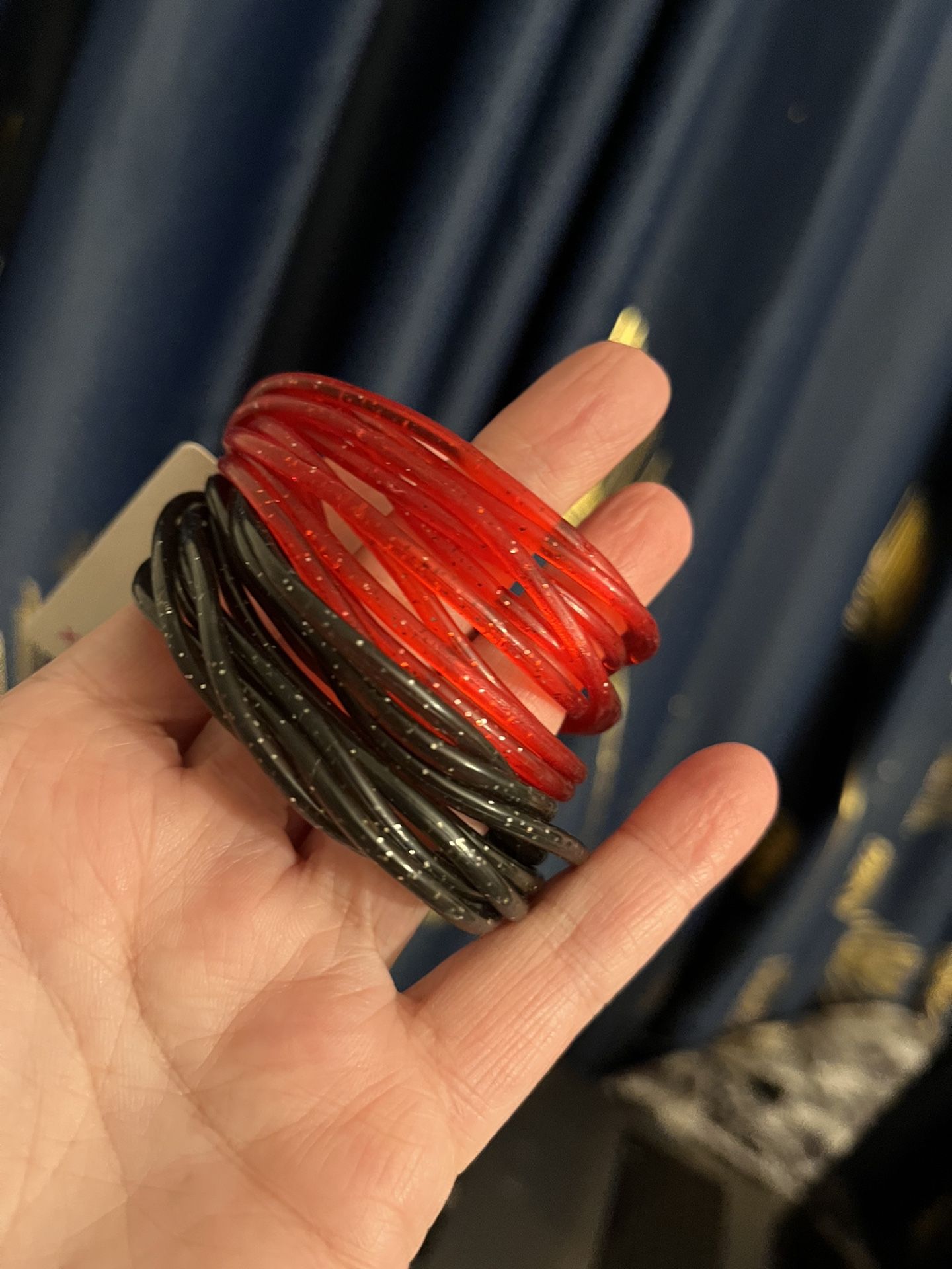 New 3 Sets Of Jelly Bracelets By Xhilaration Red And Black Glitter