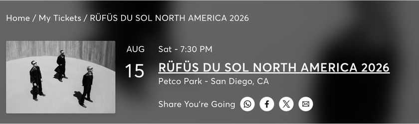 Rufus Du Sol GA Floor PetCo (8/15)
