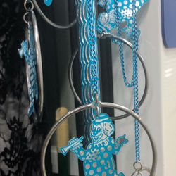 Teal Colored Clowns Chimes