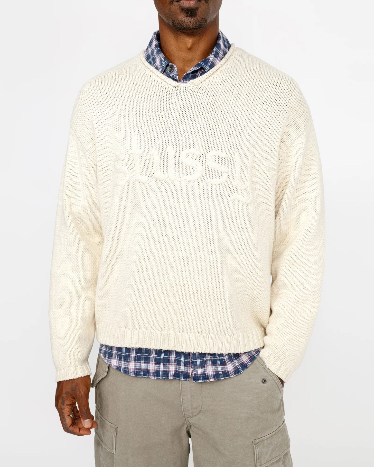 Stussy Embroidered V Neck Sweater