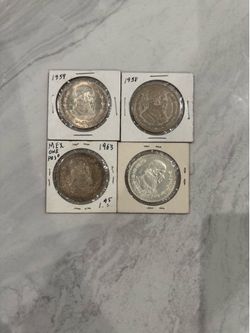 Monedas de plata 1 peso Mexicano