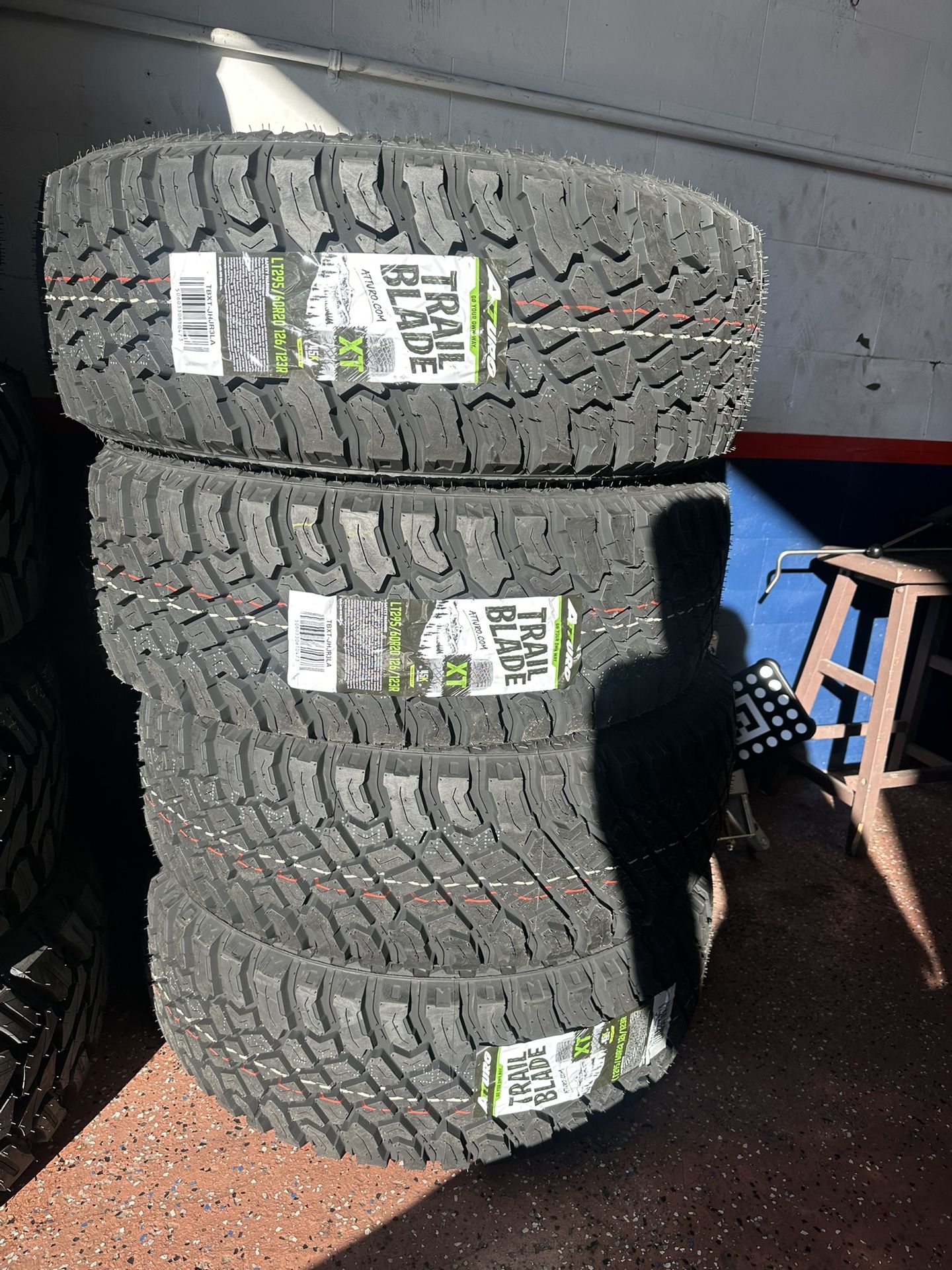 Brand new LT295/60R20 Atturo trail blade X/T 10ply with installation available in stock