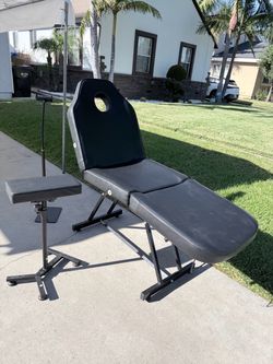 Black Tattoo / Massage Table Chair with Arm Rest Stand