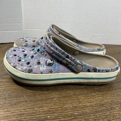 Crocs Crocband Terrazzo Lavender Purple Clog Unisex Paint Splatter Size W8/M6