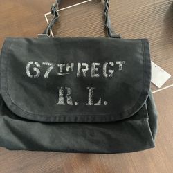 New Ralph Lauren Denim Supply Messenger  Bag, black