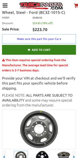 BC3Z-1015C 1X Ford Wheel