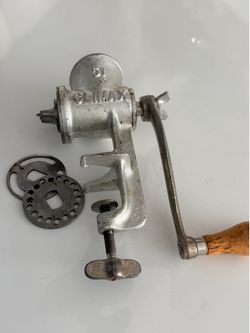 Antique Climax No. 51 Cast Iron Meat Grinder - 3 Blade Set