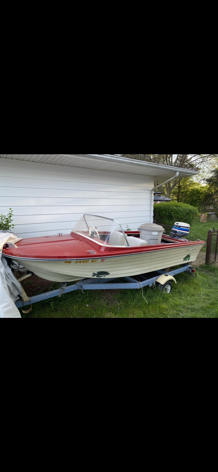 Red Tracer Boat (Trailer And Tarp Included)