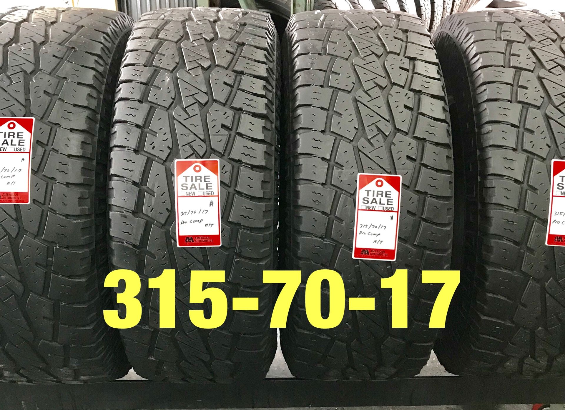 4 used tires 315/70/17 Pro Comp AT for Sale in Houston, TX - OfferUp