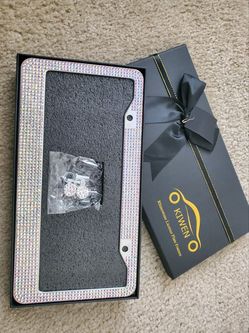Rhinestones License Plate Frame
