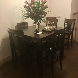 Solid Wood Dining Table + 4 Chairs