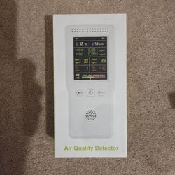 Air Quality Monitor Indoor, 9In1 Air Quality Detector PM2.5 PM10 HCHO TVOC CO CO2 Temperature Humidity Monitor LCD Display Advanced Detect Real Sensor
