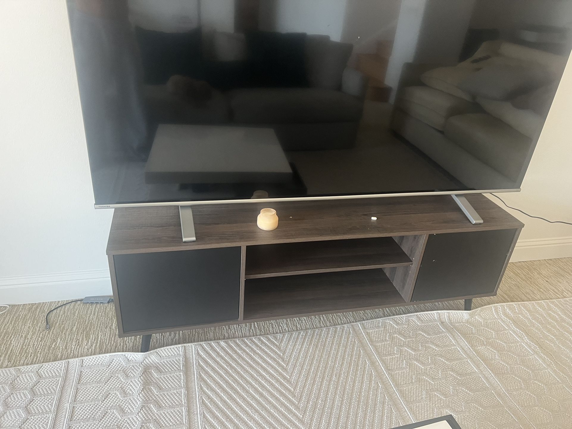 Modern Wood TV Stand with Storage