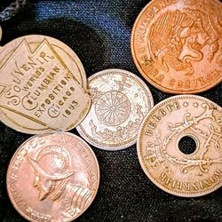 Lot Of 5 Foreign Coins From Various Countries Around The World