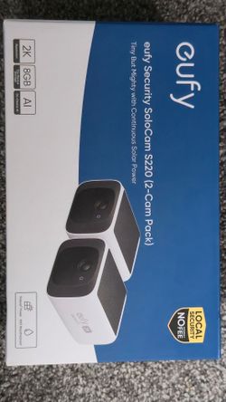 eufy Security SoloCam S220 2-Camera Pack, Solar Powered Security Camera, Wireless Outdoor Camera, Continuous Power Supply, 2K Resolution, Wireless, 2.