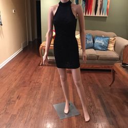 Black Taransparent Leopard Dress