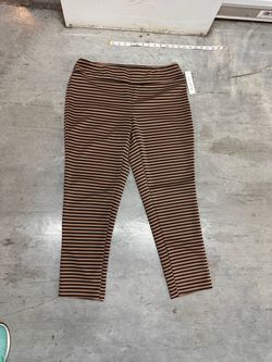 Striped Cropped Leggings with Tags