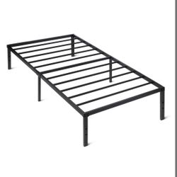 Amazon Basics Metal Bed Frame, Non-Foldable Platform Bed, Easy Assembly, Twin, 39W X 75L X 14H In, Black