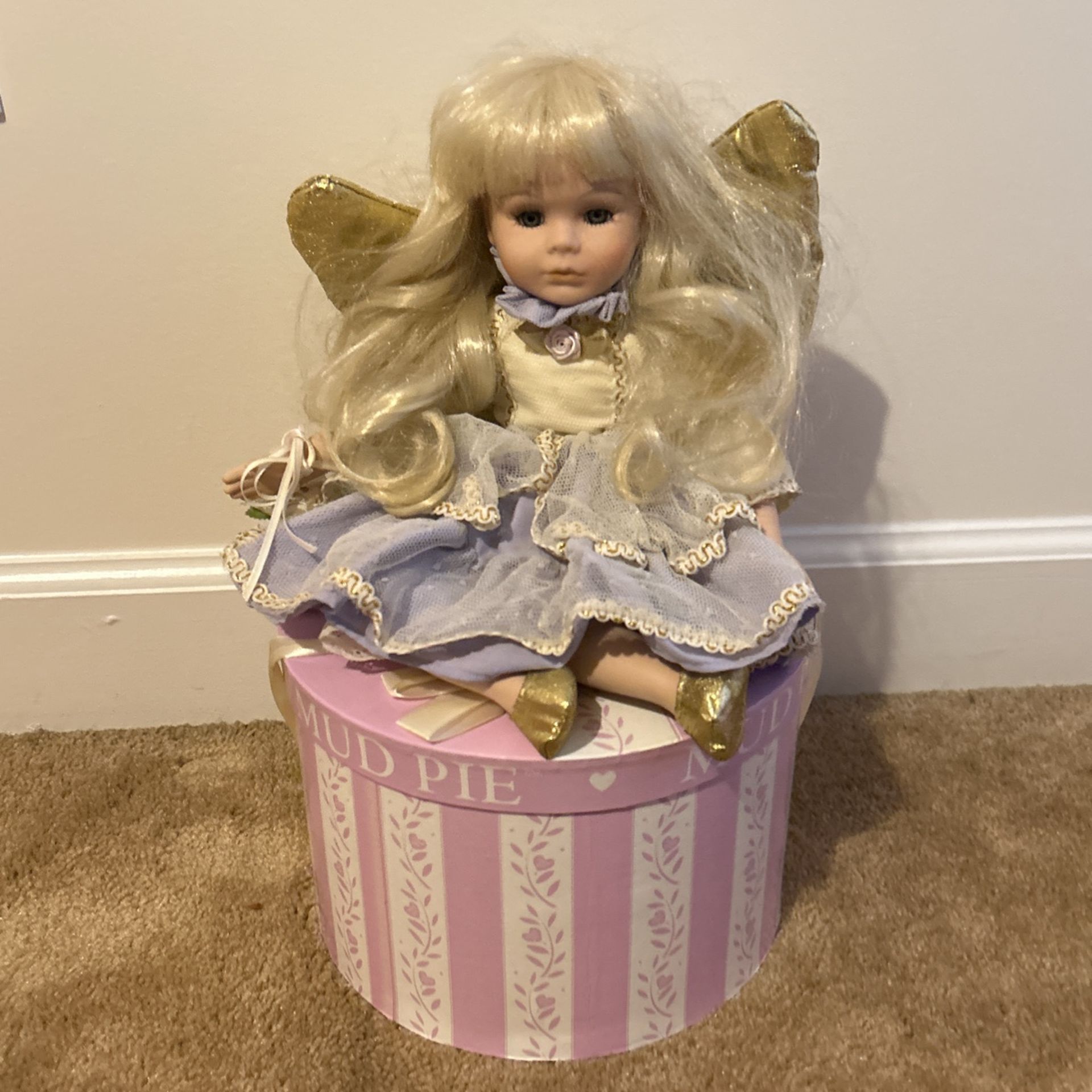 Beautiful! Blonde Porcelain Angel Doll!!!
