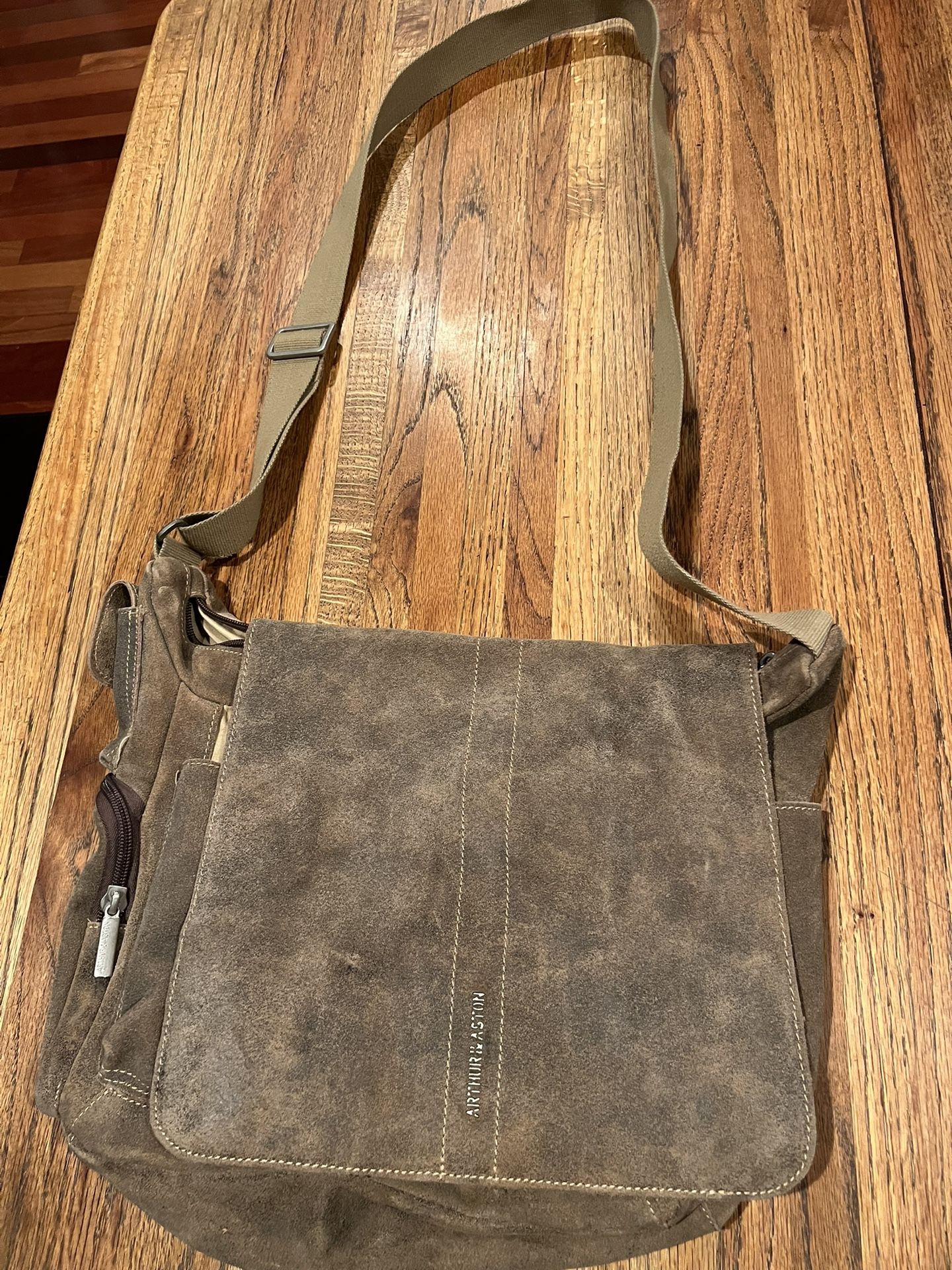 Suede Distressed Vintage Leather Tan Messenger Bag
