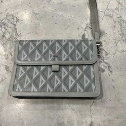 Dior Homme Grey Monogram Leather Pouch 
