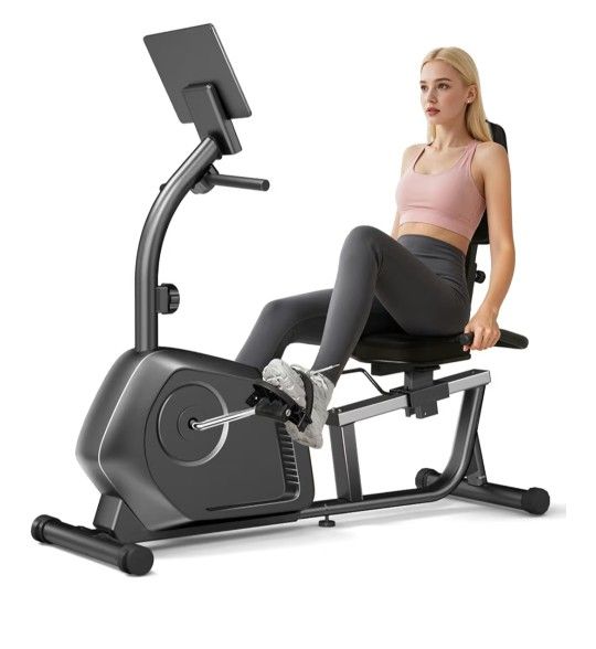 Recumbent Exercise Bike, Magnetic Staionary Bike with LCD Monitor, 16-Level Resistance **NEW**