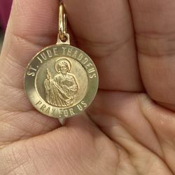 14k Solid Saint Jude Charm 