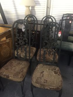 4 vintage antique aluminum chairs