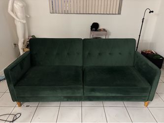 Green velvet couch/sofa bed