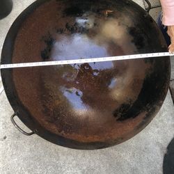 28” Inch Carbon Steel Wok 14 Gauge Cold-forged