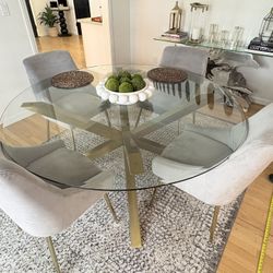 Dining Glass Table w/4 Chairs 