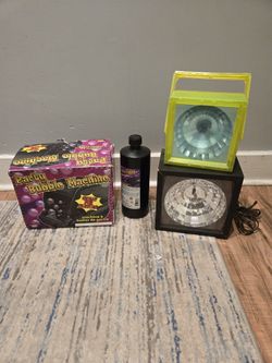 Bubble Machine And PARTY STROBE LIGHTS