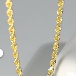 Diamond cut 14k gold chain