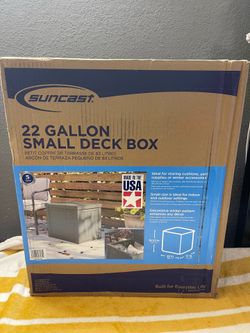 Suncast 22gal Storage Deck Box with Seat Light Gray